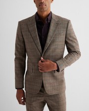 NEW EXPRESS $298 BROWN PLAID