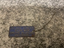 VINTAGE SMITHS BLUECOL ANTI FREEZE METAL TAG GARAGE GAS STATION FREEPOST
