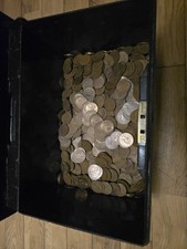 Huge Job Lot – 15kg Vintage British Pennies with Metal Chest – Pre-Decimal Coins