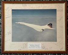 British Airways Concorde Framed Photograph Signed By BAC Design Team At Filton