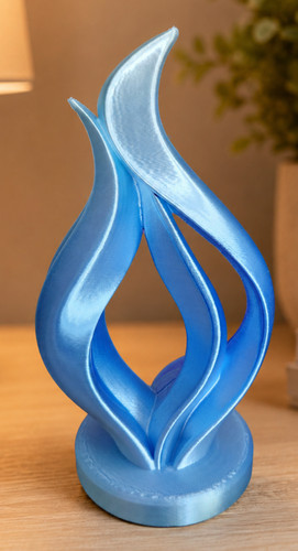 Blue flame sculpture - sculpture, tone