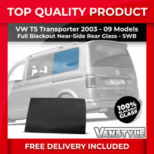 FOR VW T5 TRANSPORTER 03-09 BLACKOUT PASSENGER NSIDE REAR FIXED WINDOW GLASS SWB