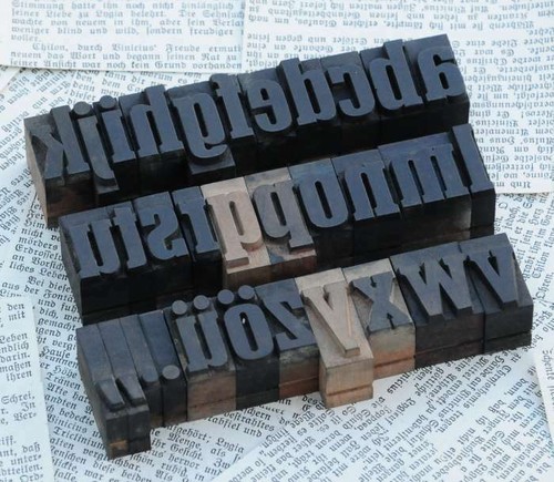 Alphabet 06 letterpress - a-z,