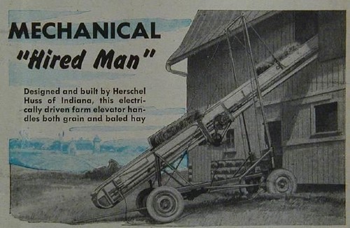 Hay bale grain elevator - bale,