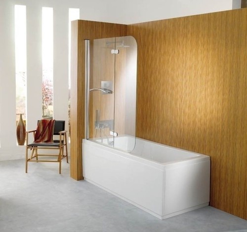 Hinged straight bath screen - screen, +