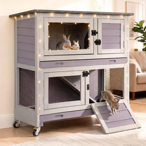 Wooden rabbit hutch - wooden,
