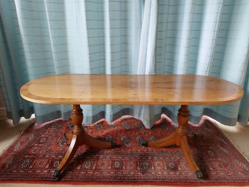 Yew wood coffee table - wood, in