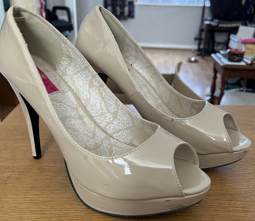 Pleaser beige patent - pleaser,