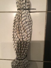 Rope polyester 16plait mat size 6mm length 30metres white.+ blue New & unused.