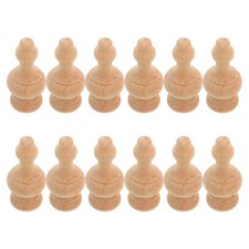 12 Pcs Carved Wooden Finials Unfinished Post Caps for Home Stair and Bed