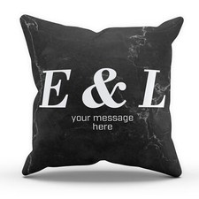 Custom Initials Black Marble