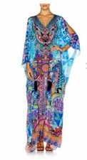 Camilla Alice in Essaouira Silk Long v neck split sleeve Kaftan very rare £250