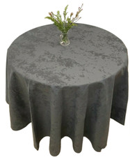 212cm Diameter Table Cloth Suede Effect Dark Grey with side seam