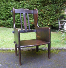 RARE PRIMITIVE VERNACULAR TUSK / PEG JOINT CHILDS ARM LAMBING CHAIR 18th CENTURY