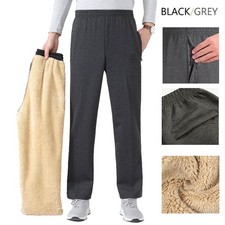 Mens Fleece Jogging Bottoms ZIP Pockets Pants Plain Open Hem Joggers Trouser