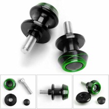 2x10mm CNC Motorcycle Swingarm Spool Slider For KAWASAKI ZX10R Z800 Z1000 Grn T9