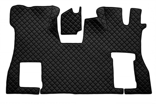 Black eco leather floor mats - leather,