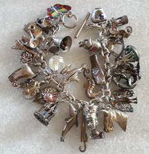 Vintage silver charm bracelet