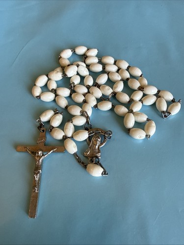 Vintage light italian rosary - italian,