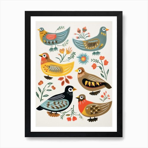 Folk style bird - style, painting
