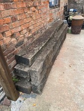 Reclaimed Seasoned Oak railway sleepers 2.6m x 0.25m x 0.15  