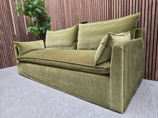 Sofa.com Anders Scandi 3 Seater Sofa In Olive Cotton Velvet RRP:£2050