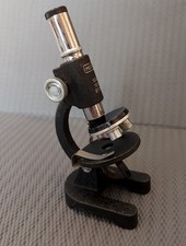 Collectible Vintage Mini MERIT Microscope / 1960s / Black Cast Aluminium