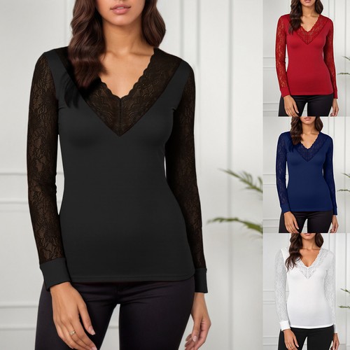 Womens lace neck - lace, tops