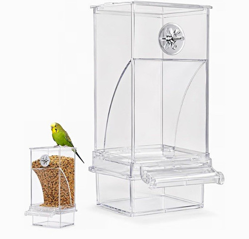 Clear acrylic bird hopper - clear,
