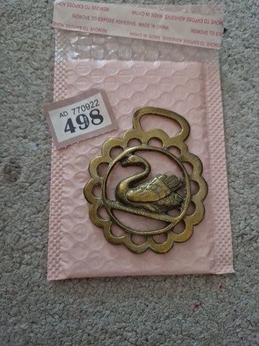 Brass swan collectable gift - swan,