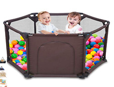 Safe & Secure Playpen, Play pen for Toddlers, Safety Zip up Door Breathable mesh