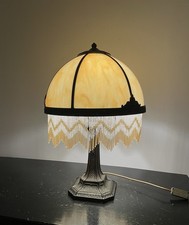Vintage Slag Glass Tiffany Style Table Lamp