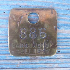 Miners Brass  Colliery Pit Check Tally Babbington