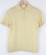 SUISTUDIO Dayton Women's T-Shirt L Yellow Merino Wool Short Sleeve Polo Style *