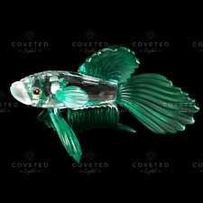 Swarovski Crystal GREEN SIAMESE FIGHTING FISH 261259 Betta Mint Boxed Retired