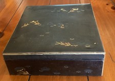 Antique Box Lacquered Japanese Gilded Needs A Tidy Up