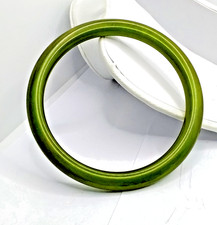 Antique Green Marbled Bakelite Slave Bangle