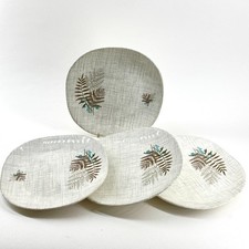 VINTAGE J&G MEAKIN ROCK FERN ENGLAND IRONSTONE SIDE PLATES SET OF 4 MID CENTURY