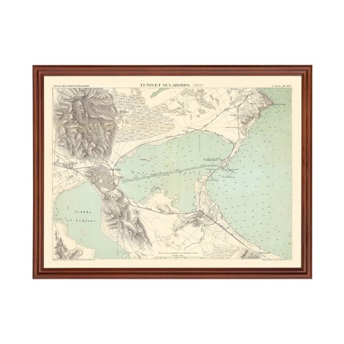 Old map tunis 1888 - map,