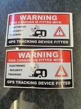 Caravan tracker fitted warning