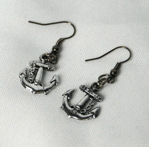 Nautical anchor earrings - nautical,