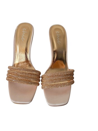 Chic rose gold diamante mule - chic,