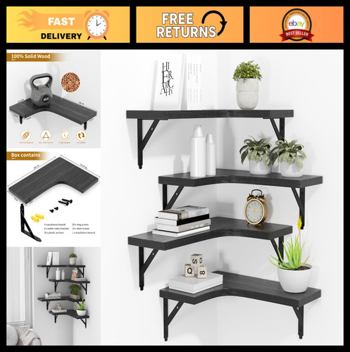 Rustic floating corner shelves - corner,