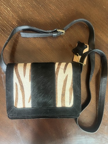 Black leather and zebra - black,