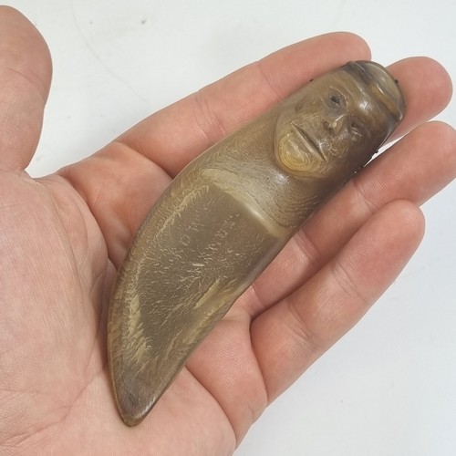 Antique 19thc horn snuff box - antique,