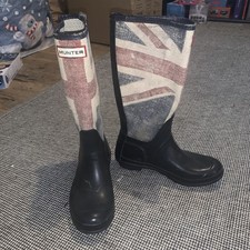 Hunter Union Jack Original Wellington Wellies Size UK 5 EUR 38
