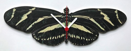 Zebra butterfly clock - clock,