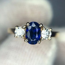 2.50 Ct Oval Cut Blue Sapphire