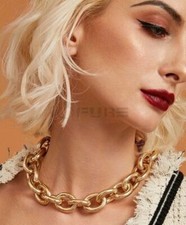 Large Chunky Gold Chain Necklace Choker Chain Womens Fashion Statement Jewelry
