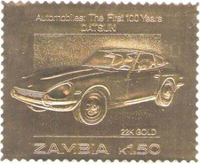 DATSUN 1987 CLASSIC CAR ZAMBIA 22k GOLD LEAF STAMP